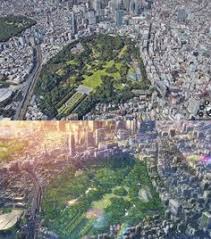 Map Of Tokyo From Google Earth Compared To A Scene In Anime The Garden Of Words Garden Of Words Earth Drawings Anime Vs Real Life