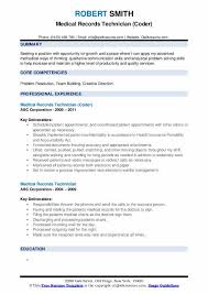 Medical Records Technician Resume Samples Qwikresume