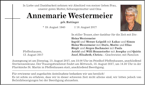 Traueranzeige Familienanzeigen