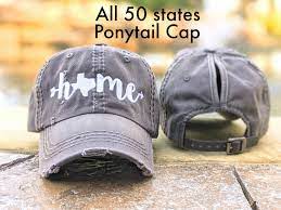 50 States Ponytail Cap State Ponytail Cap State Messy Bun Etsy Pride Gifts Messy Bun Hat Cap