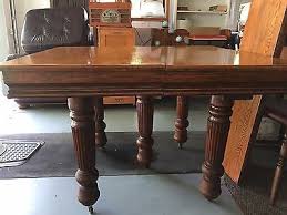 Antique Oak Square Farmer Table Dining 5 Reeded Legs Leafs 42 X 46 2 Leafs Antique Dining Tables Oak Dining Room Dining Room Furniture Sets