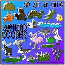 Wetlands Habitat Doodles Art Clip Art Doodle Art