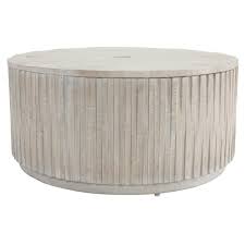 Layla Coastal Beach White Washed Mango Wood Round Coffee Table In 2020 Round Coffee Table Round Wood Coffee Table Mango Wood
