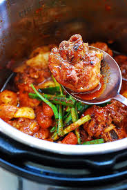 Ready in less than 25 minutes! Pressure Cooker Dakbokkeumtang Spicy Chicken Stew Korean Bapsang
