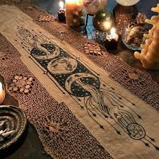 As Above So Below Ornate Altar Cloth Runner One Of A Kind Altar Cloth Witchy Decor Witch Decor