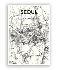 Seoul Map Art Print Map Art Print Map Art Personalized Map Art