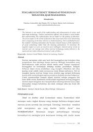 Diperkukuhkan lagi dengan beberapa dimensi yang telah dikenal pasti melalui expanding internet usage research preview. Pdf Pengaruh Internet Terhadap Penurunan Minat Belajar Mahasiswa