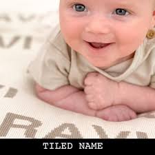 Personalised Striped Blanket 100% Cotton Knitted Name Blanket, 5 Sizes,  Custom Toddler Gift, Toddler Gift, Baby Gift, Cot, Bassinet