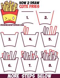 How To Draw Cute Kawaii French Fries With Face On It Easy Step By Step Drawing Tutorial For Kids How To Draw Step By Step Drawing Tutorials Drawing Tutorials how to draw cute kawaii french fries