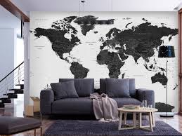 Papier Peint Black And White Map Papier Peint Papier Peint Carte Et Fresque Murale