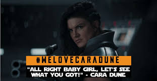 The actress who portrays cara dune in the disney+ star wars series was asked by fans whether she would add pronouns to her bio to show solidarity with the trans community. Welovecaradune Explodes On Twitter Following Mandalorian Finale Inside The Magic