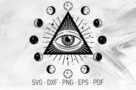 In case you need ideas on which symbols go well with the all seeing eye, here are some ideas. All Seeing Eye Moon Cycle Svg Cricut Cut Files Crescent Etsy