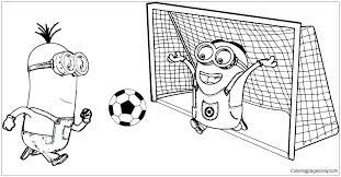By best coloring pagesmay 9th 2016. Minion Playing Soccer Coloring Pages Cartoons Coloring Pages Coloring Pages For Kids And Adults