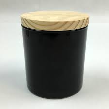 10 Oz Black Tumbler W Wood Lid Per Dozen Candle Containers Glass Jar Candles Black Tumbler