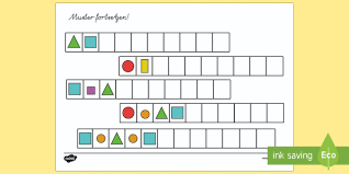 Ihr freund lörtz hat sie zum essen eingeladen. Geometrische Muster Zum Fortsetzen Arbeitsblatt