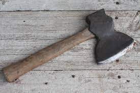 Antique Hatchet Rustic Hewing Hatchet W Broad Ax Head Primitive Iron Farm Hatchet Antiques Primitive