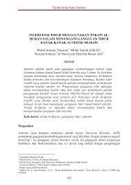 Penderaan fizikal unicef malaysia, september 2010. Pdf Intervensi Tidur Menggunakan Terapi Al Quran Dalam Menangani Gangguan Tidur Kanak Kanak Autistik Muslim