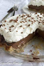 Hersheys cocoa and 2 tsp splenda. Sugarfree Chocolate Cream Pie Made Lower In Carbs And With A Nut Free And Sugar Free Pie Crust H Sugar Free Pie Diabetic Friendly Desserts Sugar Free Recipes