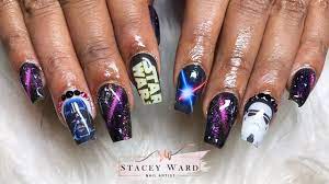 Star Wars Acrylic Nail Design Inc Galaxy Nails Star Wars Nails Galaxy Nails Acrylic Nail Designs