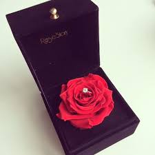 What A Lovely Proposal Idea Preserved Rose Gift Box Diamond Ring Just Say Yes I Will Flower Box Gift Rose Gift Valentines Roses