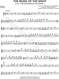 Load more similar pdf files. The Music Of The Night From The Phantom Of The Opera Sheet Music Flute Solo In C Major Download Print Sku Mn0093625