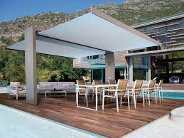 Freestanding Motorized Folding Arm Awning Gate Shade By Unosider Design Nicolas Thomkins Patio Shade Pergola Shade Outdoor Pergola