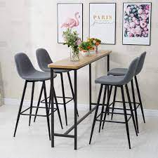 The modern flair of the tara counter stool by lumisource combines comfort and style to your bar or kitchen area. Tukailai Bar Stools Set Of 4 Pcs Barstools Grey High Stools Breakfast Kitchen Chairs Counter Bar Chairs Metal Leg In Black Buy Online In Angola At Angola Desertcart Com Productid 168303007