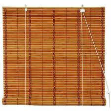 Oriental Furniture Burnt Bamboo Roll Up Window Blinds Two Tone Honey 36 Inch Wide Blinds For Windows Roller Blinds Bamboo Blinds