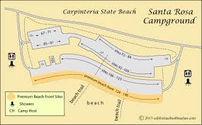 Map Of Santa Rosa Campground In Carpinteria State Beach Ca