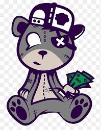 Gangsta teddy bear drawing at getdrawings. Zombie Bear Holding Banknotes Illustration Bear T Shirt Graffiti Drawing Broken Bear Purple Comics Png Pngegg