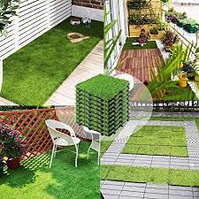 Outdoor floor tiles with grass. Interlocking Grass Deck Tiles Indoor Outdoor Artificial Turf Grass Tiles Synthetic Grass Carpet Tiles Patio House Decoration Balcony Pet Play Area 1 X1 9 Pack Green Amazon Ae Patio Lawn Garden
