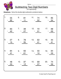 It may be printed, downloaded or saved and used in your classroom, home school, or other educational environment to help someone. Double Digit Subtraction Without Regrouping Worksheet Have Fun Teaching