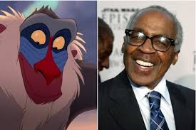 This man here Robert Guillaume voiced the wise old baboon Rafiki in the  Lion King and he has such a great voice I mean I consider him a bit of an  underrated