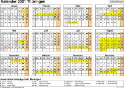 Hier finden sie den kalender 2021 mit nationalen und anderen feiertagen für deutschland. Kalender 2021 Thuringen Ferien Feiertage Pdf Vorlagen