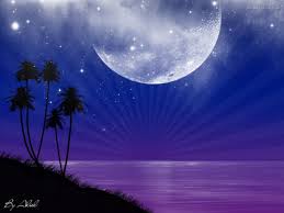 ceu com lua e estrelas