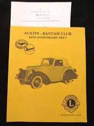 1980 Austin Car Automobile Bantam Jeep Club 50th Anniversary Program Butler Pa Pennsylvania History Butler County Austin Cars