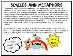 Are you confused about which to use? Figurative Language Similes And Metaphors Literacy Center