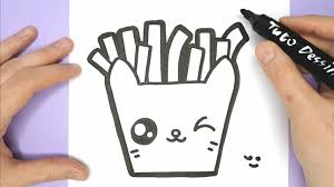 Disegno Con Pennarello Nero Disegno Da Colorare Disegno Di Patatine Fritte Disegni Kawaii Idee Per Disegnare Kawaii