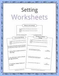 story setting examples definition worksheets for kids