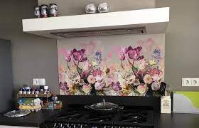 de mooiste spatwanden bij designerwand bloemen achterwand voor in de keuken achter het fornuis keuken achterwand keukenwand mooie keuken