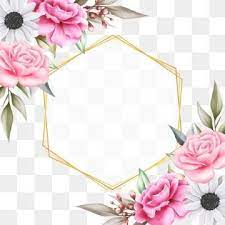 Beautiful Floral Background With Geometric For Invitation Cards Floral Clipart Wedding Invite Png And Vector With Transparent Background For Free Download Floral Background Hand Drawn Flowers Watercolor Floral Wedding Invitations