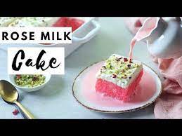 Youtube Trending Viral Video Eggless Rose Milk Cake Recipe Youtube Cake Recipes Cake Baking Recipes Eggless Baking