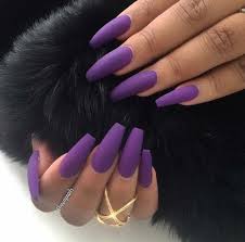 Bodiy coffin press on nails blue ombre long fake nails ballerina full cover bling falses nails for. Purple Matte Nails Purple Nails Matte Nails Design Fake Nails
