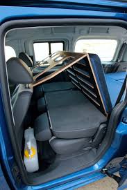 Caddy Maxi Life Backrest Goes Down To Make Bed Vwsharaninterior Auto Kamperen Camper Ideeen Camper Interieur