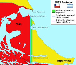 Options for crossing the border by boat and bus. 1893 Border Protocol Between Argentina Chile Mapporn