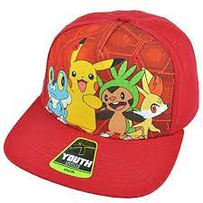 Pokemon Snapback Flat Bill Youth Cartoon Tv Show Video Game Pikachu Hat Cap Red Pokemon Cap Iwantpokemon Com