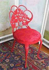 shabby vintage chic red rose boudoir vanity chair etsy dekor vintage stuhle stuhle
