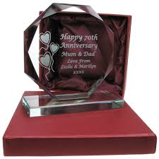 The 10th anniversary almost always comes with a big celebration, as it should! Personalised 70th Platinum Wedding Anniversary Presentation Cut Glass Gift Ebay