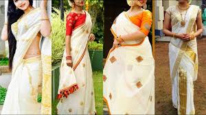 Kerala set saree thread work Latest Kasavu Kerala Saree Designs Kasavu Saree Designs Kerala Saree Blouse Designs Youtube
