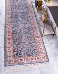The rug company makes luxury, modern rugs using traditional craftsmanship. Blue 2 7 X 9 10 Qom Bamboo Silk Runner Rug Esalerugs
